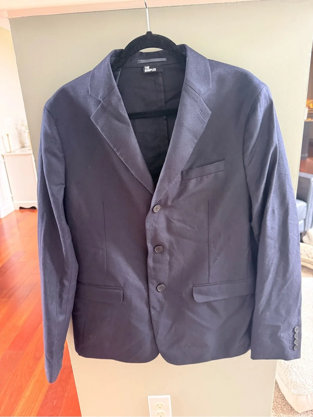 The Kooples Dark Navy Cotton-Blend Men's Blazer